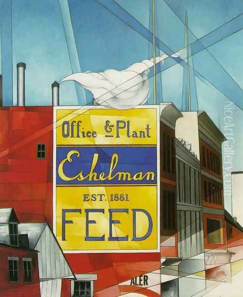 Buildings, Lancaster Oil Painting by Charles Demuth