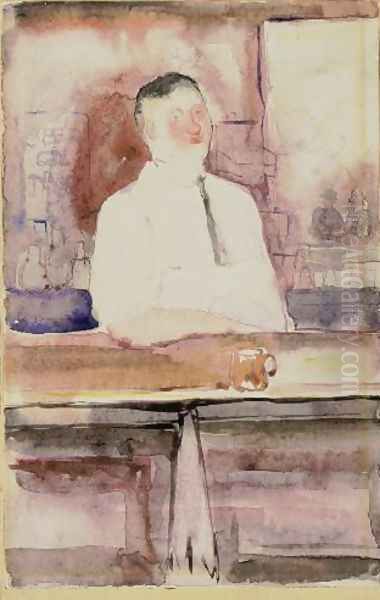 Bartender at the Brevoort Oil Painting by Charles Demuth