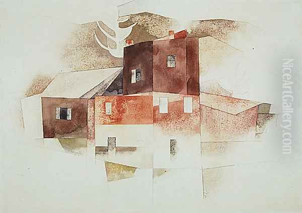 Old Houses Oil Painting by Charles Demuth