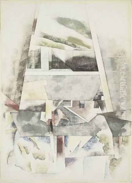 Sailboats and Roofs Oil Painting by Charles Demuth