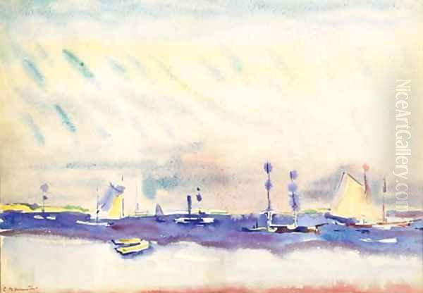 Boats and Sea Oil Painting by Charles Demuth