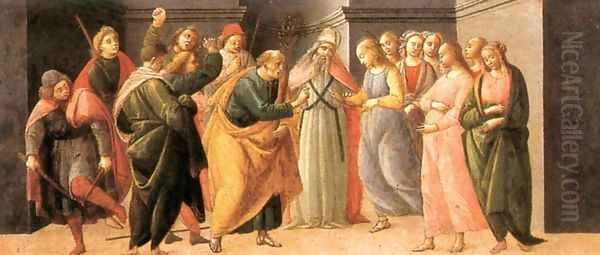 Predella: Marriage of Mary 1488 Oil Painting by Bartolomeo Di Giovanni