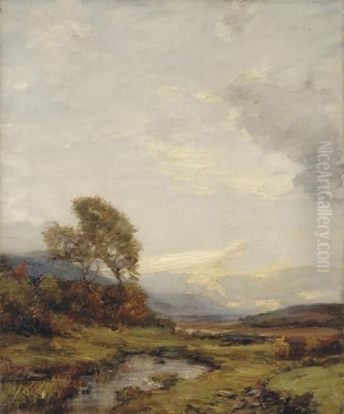 Across The Highlands, Sunset Oil Painting by James Campbell Noble