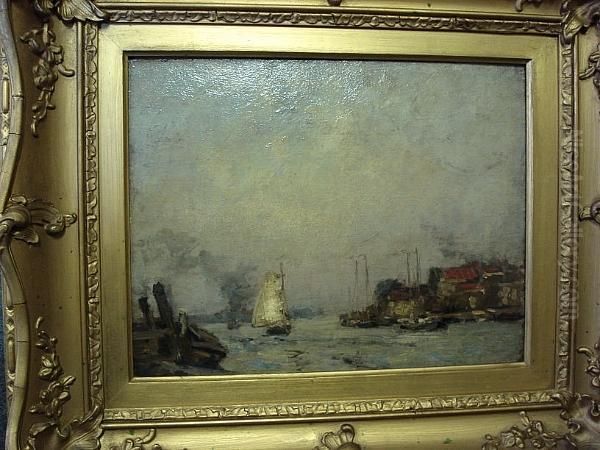 River Scene Oil Painting by James Campbell Noble