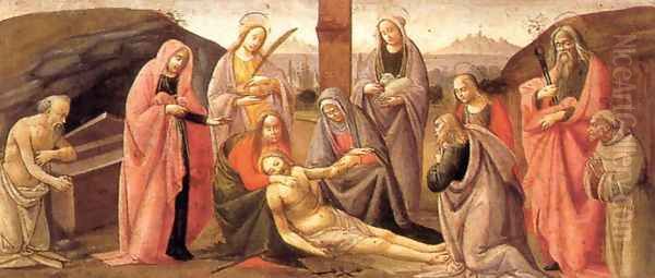 Predella: Deposition 1488 Oil Painting by Bartolomeo Di Giovanni