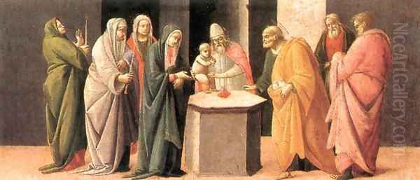 Predella: Presentation at the Temple 1488 Oil Painting by Bartolomeo Di Giovanni