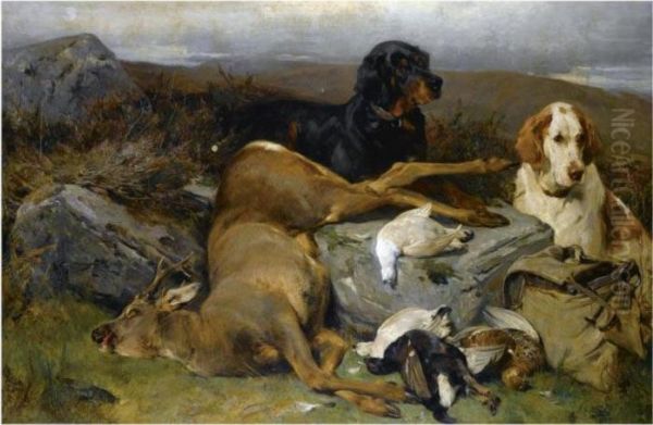 Guarding The Day's Bag Oil Painting by John Sargent Noble