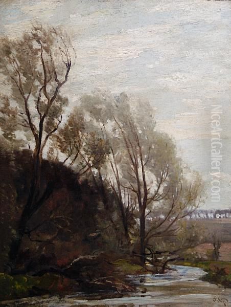 River Landscape Oil Painting by Robert Noble