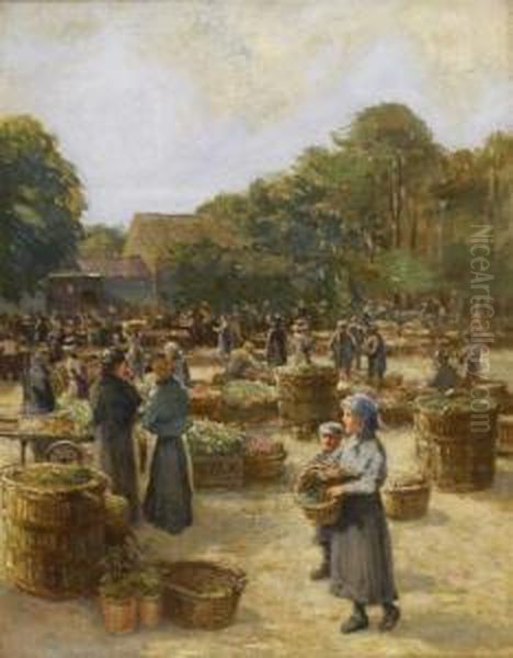 Market-day Oil Painting by Robert Noble