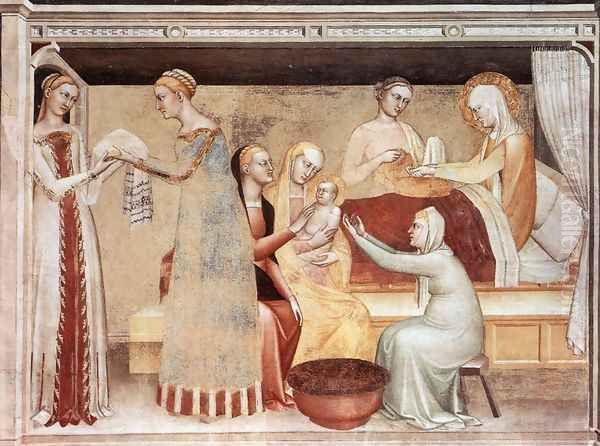 The Birth of the Virgin Oil Painting by Giovanni Da Milano