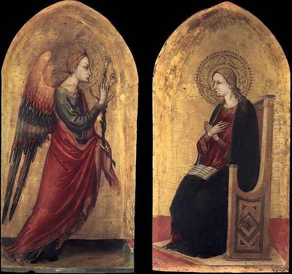 The Angel and the Virgin of Annunciation 1433-34 Oil Painting by Bicci Di Lorenzo