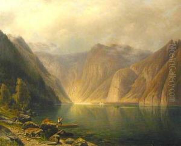 Gorskie Jezioro Oil Painting by Wilhelm Theodor Nocken