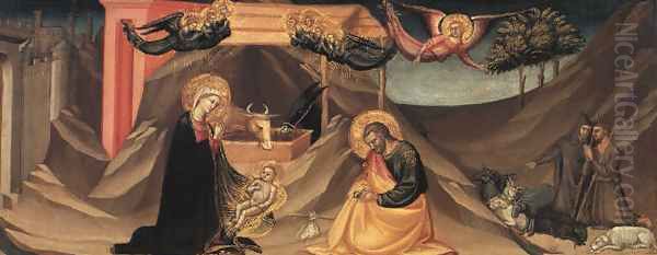 The Nativity and the Adoration of the Shepherds Oil Painting by Bicci Di Lorenzo