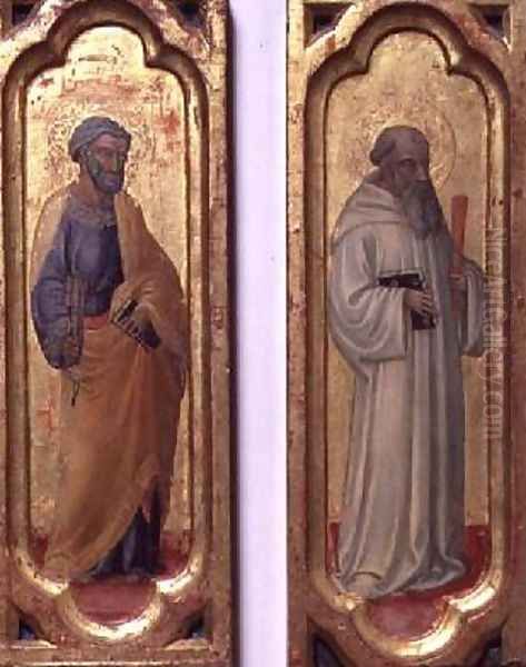 St Peter and St Benedict Oil Painting by Bicci Di Lorenzo