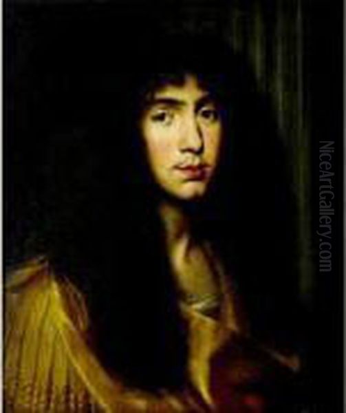 Portrait Presume De Philippe D'orleans, Frere De Louis Xiv Oil Painting by Jean Nocret I