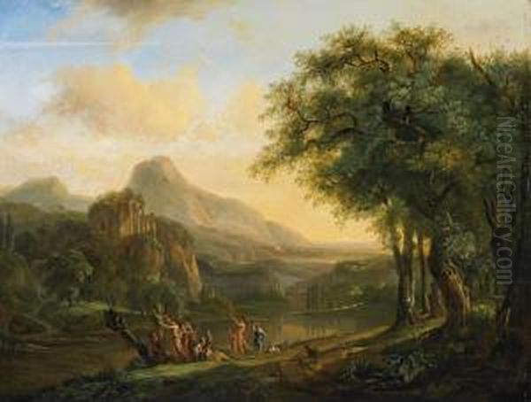 Antike Landschaft Mit Bacchanten Oil Painting by Alexandre-Jean Noel