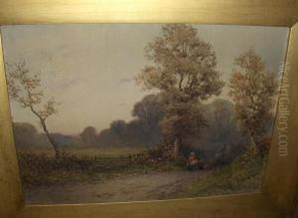 Figures On A Country Lane Oil Painting by John Bates Noel