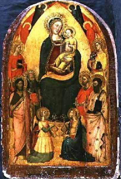 Madonna and Child Enthroned with Saints Oil Painting by Bicci Di Lorenzo