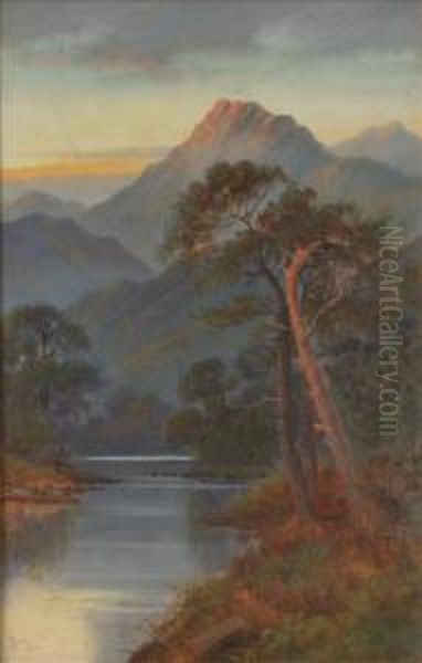 Ahighland Loch Landscape Oil Painting by John Bates Noel