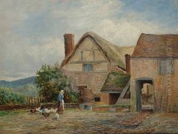 Old Cottage, Eckington Oil Painting by John Bates Noel