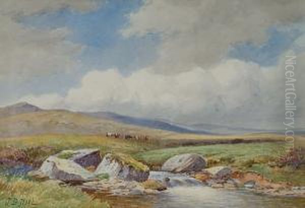 Dolyddelan Moor Oil Painting by John Bates Noel