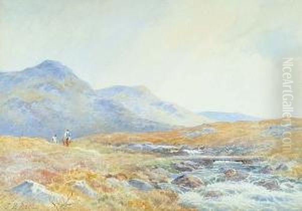 Horse And Rider In A Rural Landscape Oil Painting by John Bates Noel