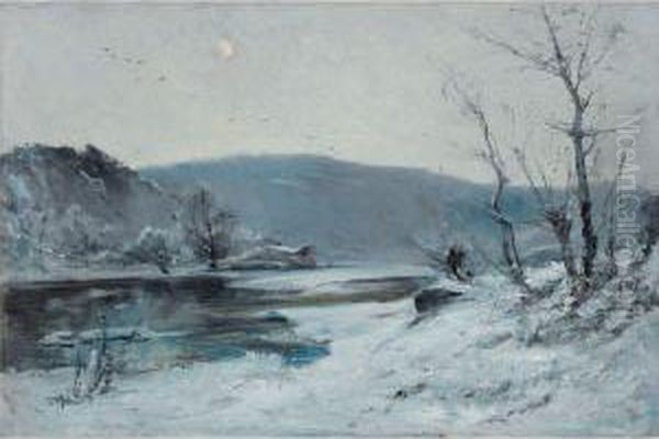 Sur La Loire, Hiver Oil Painting by Emile Noirot