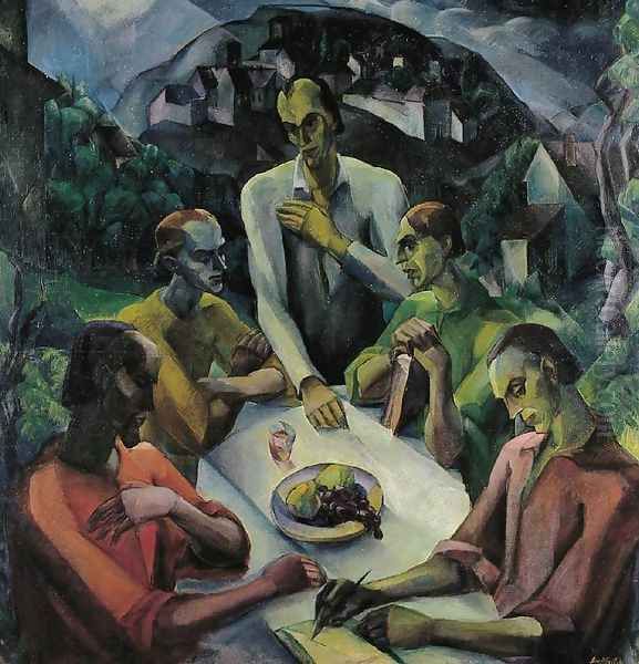 Utolso vacsora, 1922 Oil Painting by Gyula Derkovits