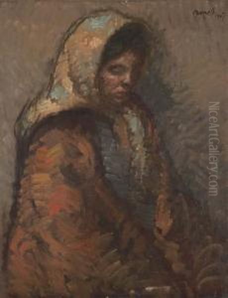 Gitana Con Panuelo, Maria Oil Painting by Isidro Nonell