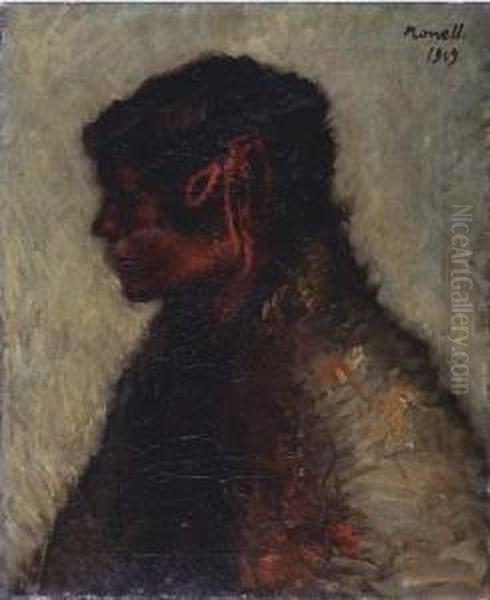 Gitana Con Lazo, La Chavala Oil Painting by Isidro Nonell