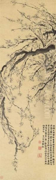 Plum Blossoms Oil Painting by Jin Nong