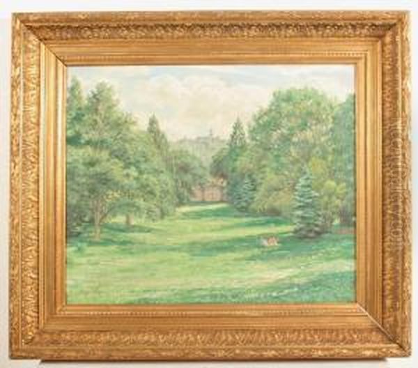 Im Park Der Villa Wessel In Poppelsdorf Oil Painting by Carl Nonn