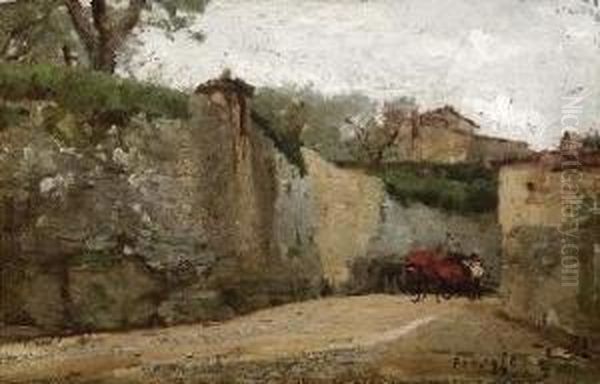 Fiesole - 1894 Oil Painting by Luigi Nono