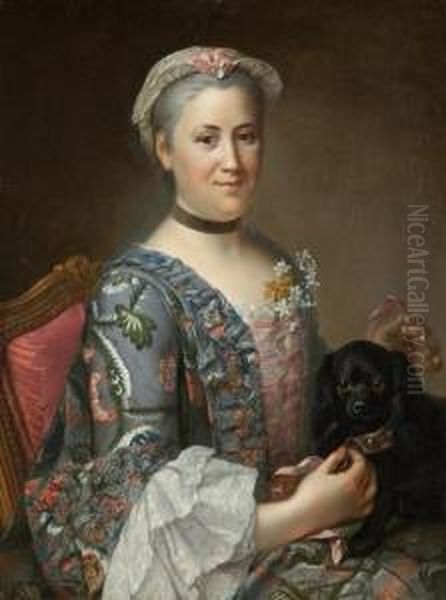 Portrait Of Madame Geoffrin Oil Painting by Donatien Nonnotte