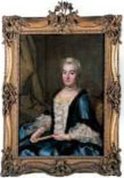 Portrait De Madame De Brosse, Fille De Monsieur Briasson, Echevin Lyonnais Oil Painting by Donatien Nonnotte