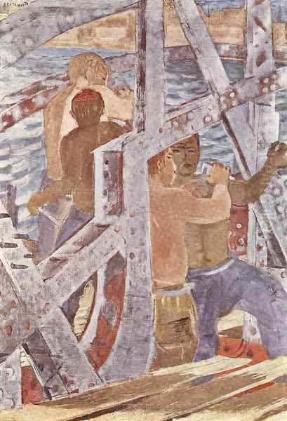 Bridge Builders 1932 by Gyula Derkovits