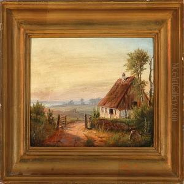 On The Way To The Market And An Old Farm House Oil Painting by Nordahl Peter Frederik Grove