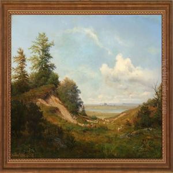 Summer Day Oil Painting by Nordahl Peter Frederik Grove