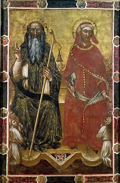 Saints Anthony Abbot and Eligius Oil Painting by Barnaba Da Modena