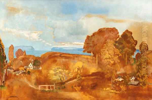 Landscape 2 Oil Painting by Arthur Bowen Davies