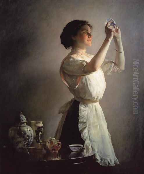 The Blue Cup 1909 Oil Painting by Joseph Rodefer DeCamp