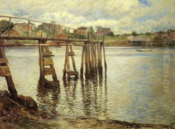 Jetty at Low Tide (or The Water Pier) Oil Painting by Joseph Rodefer DeCamp