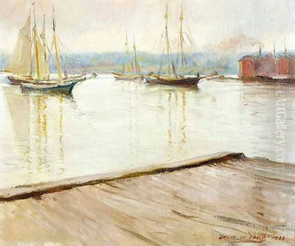 At Gloucester (or Gloucester Harbor) Oil Painting by Joseph Rodefer DeCamp