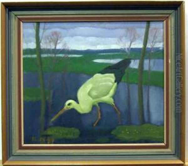 Stork. by Ernst Norlind