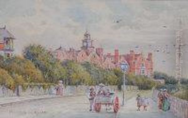 Edwardian East Anglian Seafront Oil Painting by George Parsons Norman