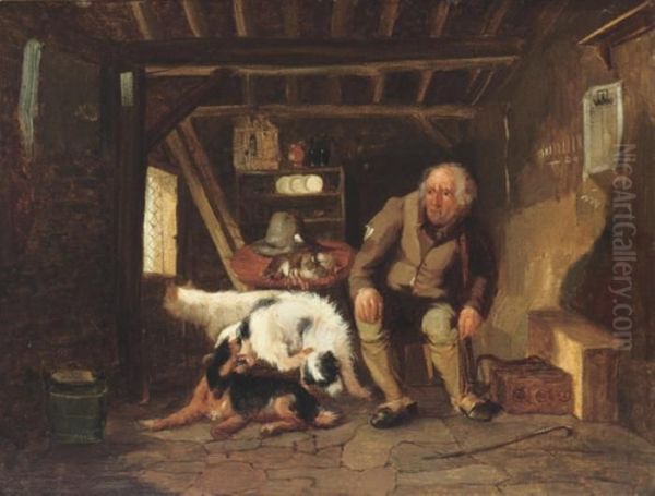 The Gamekeeper's Cottage Oil Painting by John William North