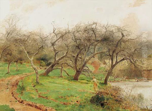 The Apple Orchard Oil Painting by John William North