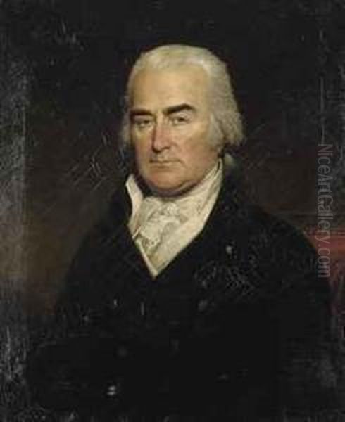 Portrait Of A Gentleman, Bust-length, In A Black Coat And Whitecravat Oil Painting by James Northcote