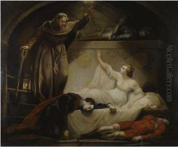 Friar Lawrence At Capulet's Tomb Oil Painting by James Northcote