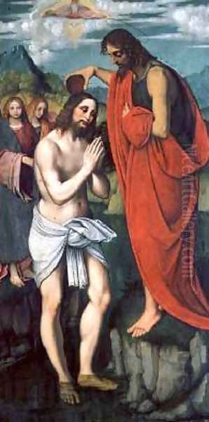 Baptism of Christ Oil Painting by Giovanni Agostino Da Lodi